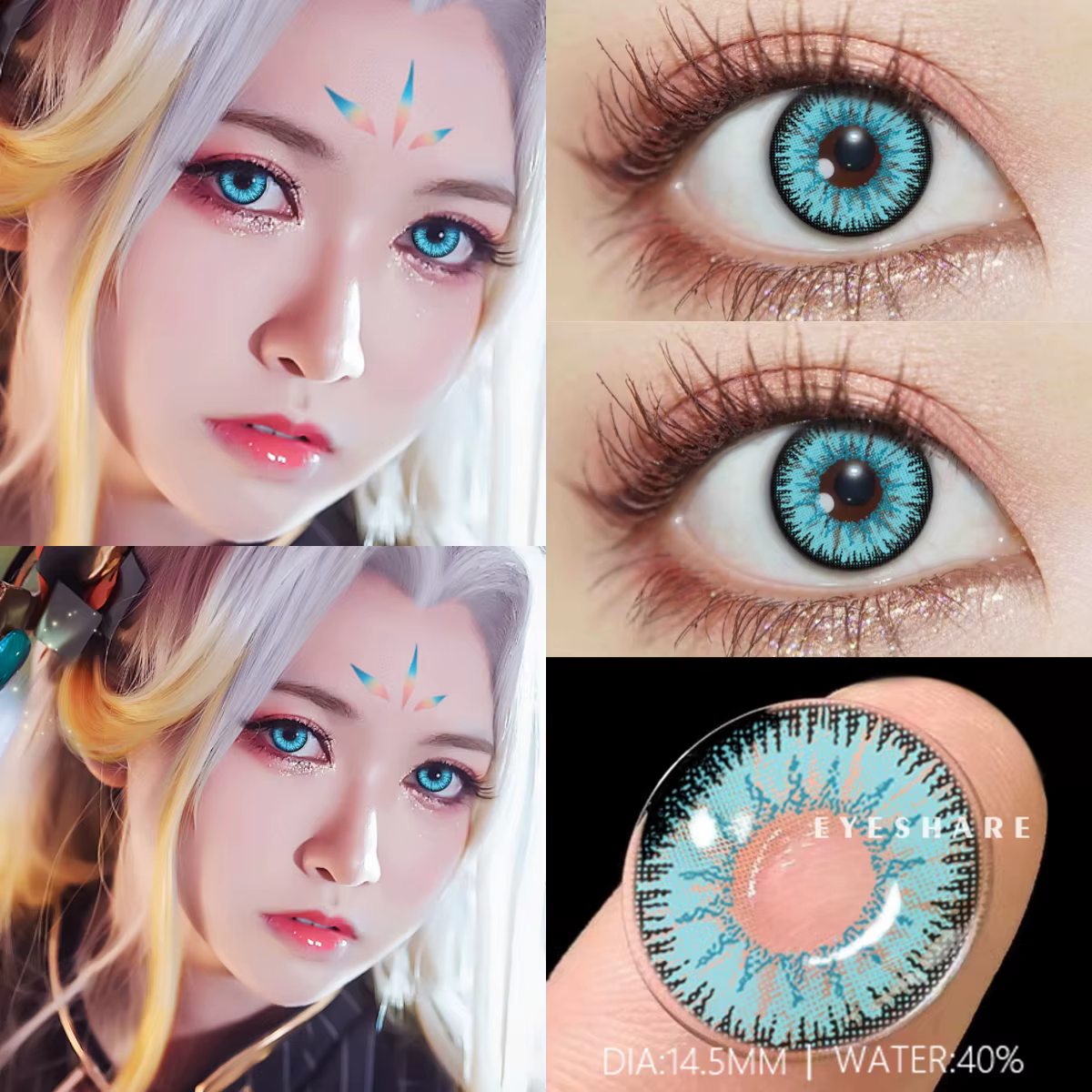 EYESHARE lentilles de Contact de couleur pour les yeux 1 paire Anime Cosplay