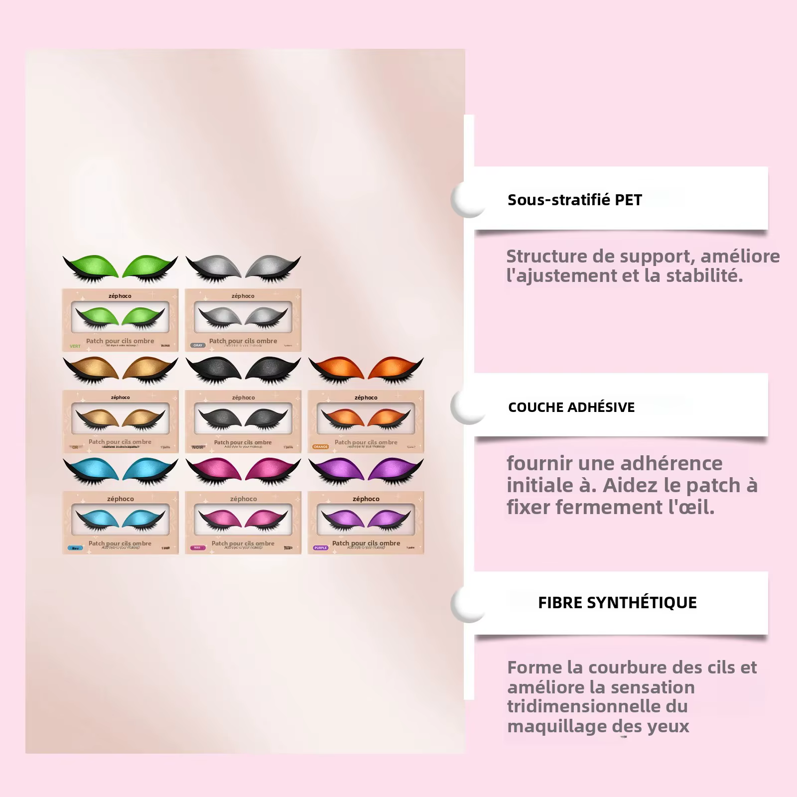 Cils avec bandes de fard à paupières