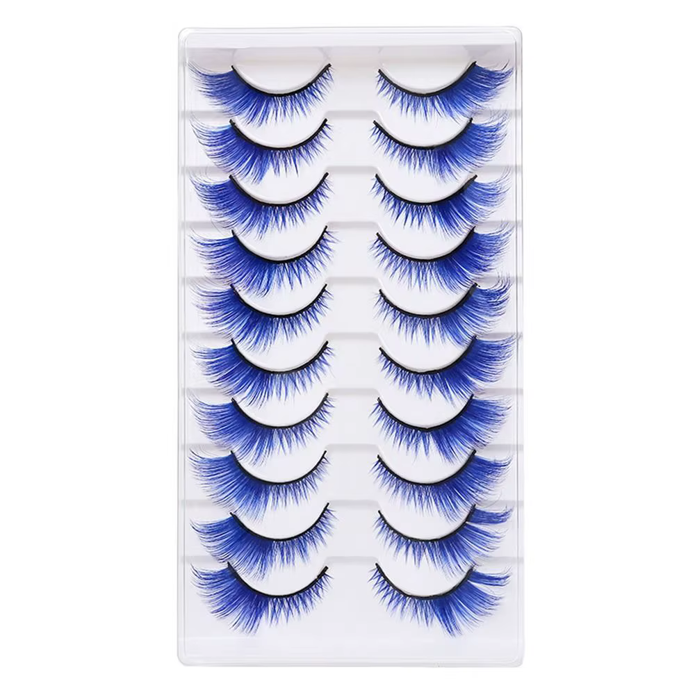 10 paires de cils colorés à l'aspect dramatique