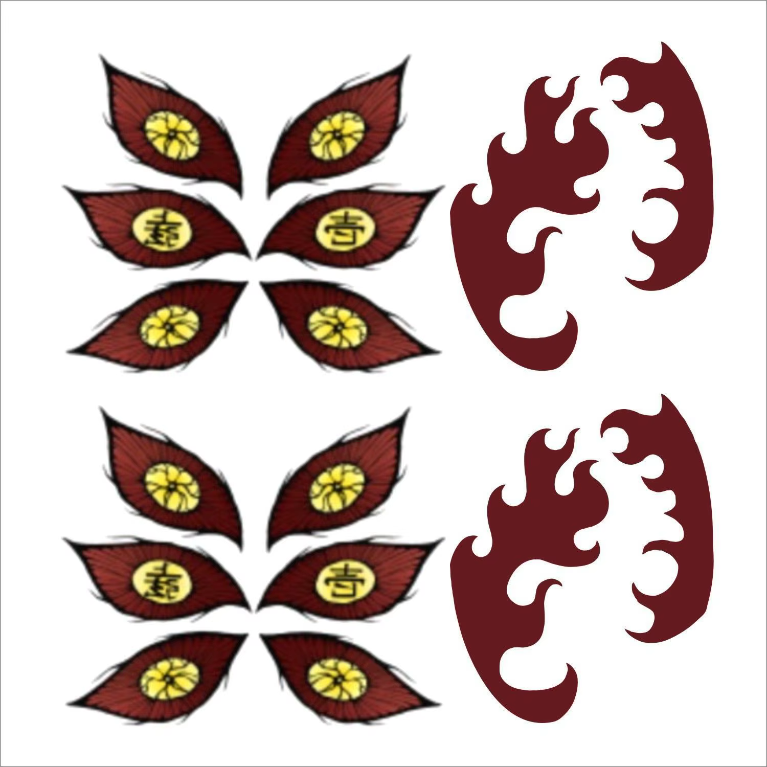  Tatouages temporaires No Yaiba Anime pour femme et homme, autocollants de tatouage factices imperméables pour cosplay et art corporel
