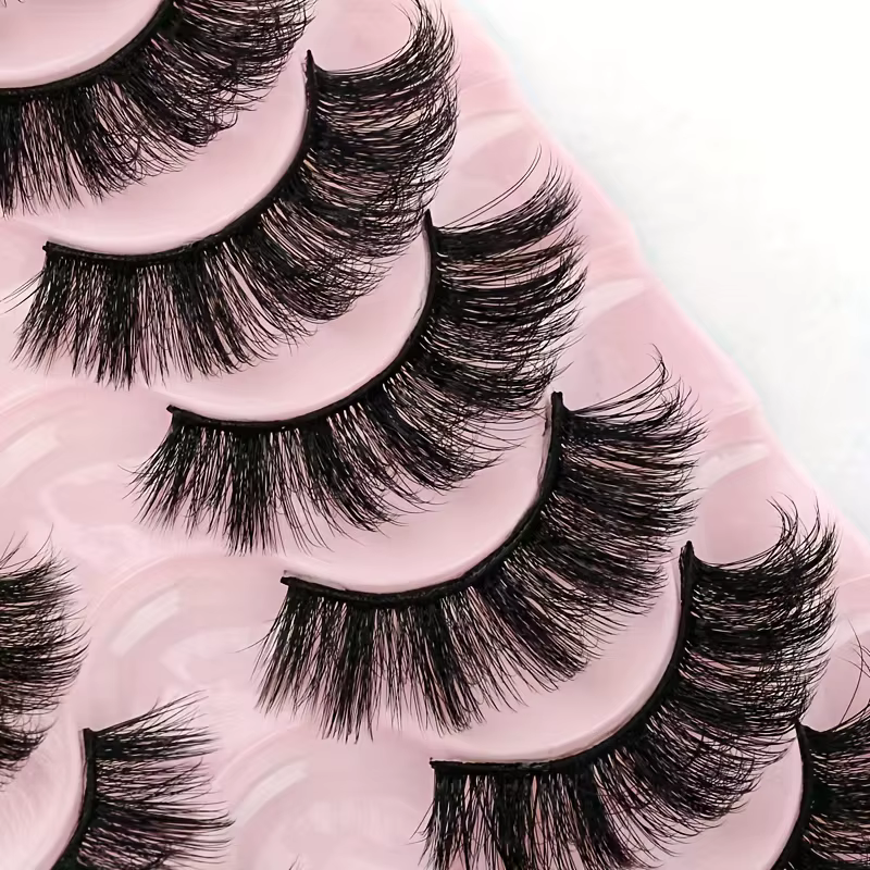 10 paires de faux cils en vison synthétique