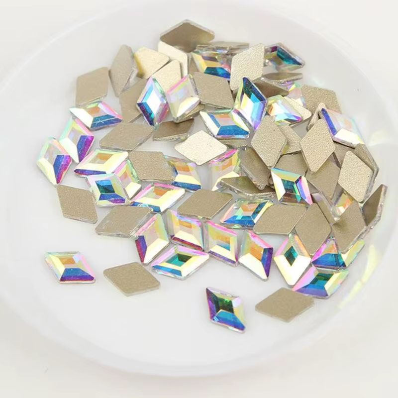 3*5/4*6/5*8mm Boutique losange fond plat nail art strass verre cristal 3D décoration d'ongle formes multiples en gros