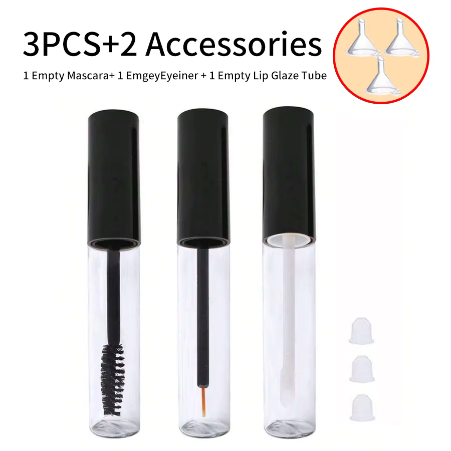 1/3 pièces + 3 accessoires 10ml tubes de mascara