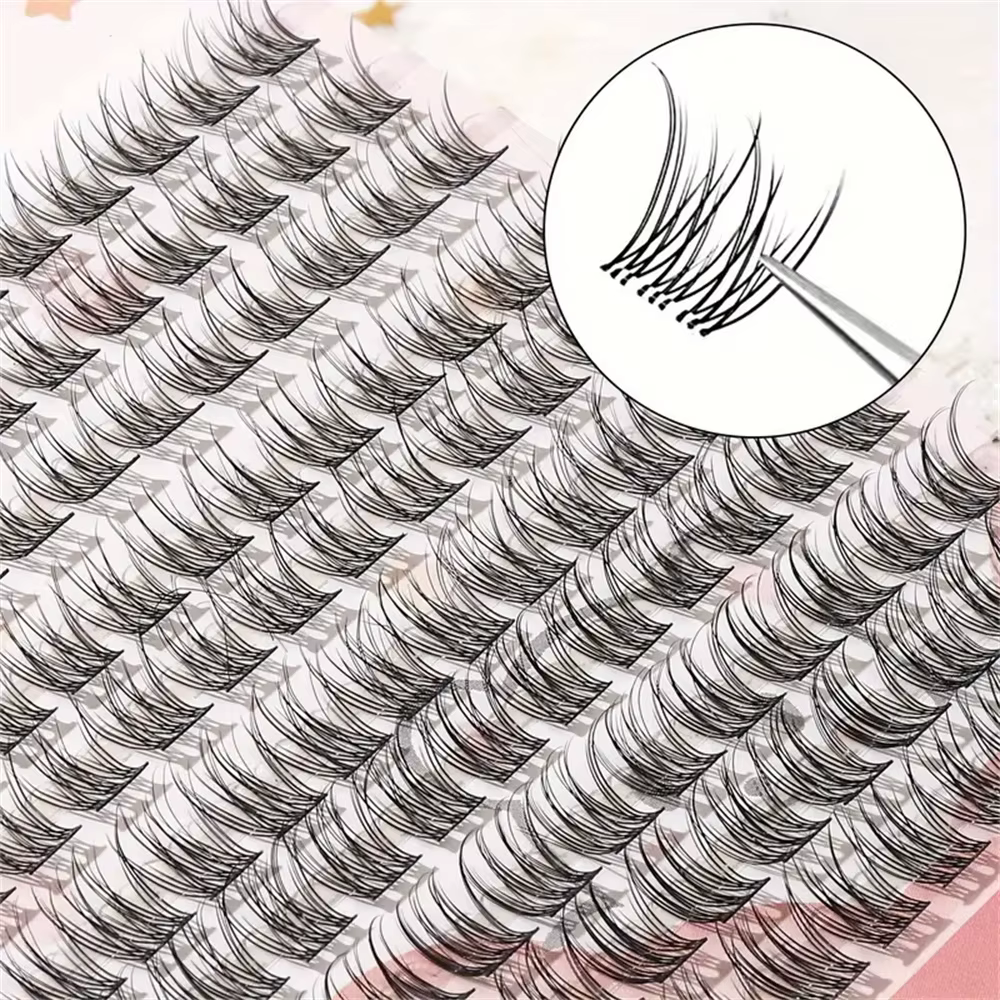 120 faux cils, style dessin animé