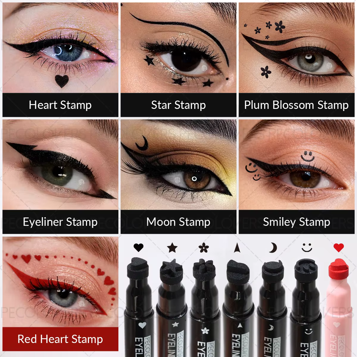 1 eyeliner liquide pour la Saint-Valentin (avec tampon) - Formule imperméable