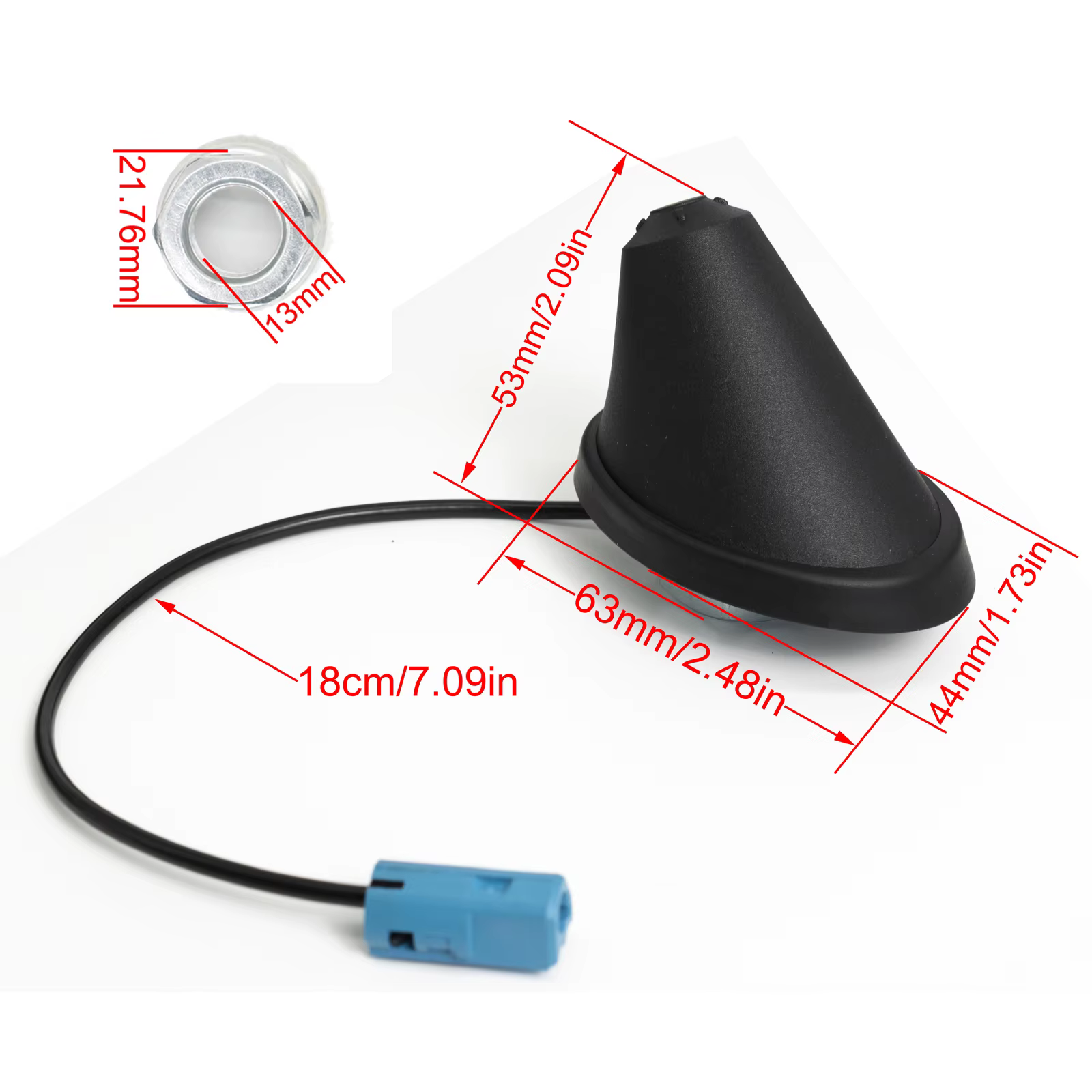 Antenne aérienne noire pour voiture AM / FM, base de montage, prise bleue pour Vauxhall Opel Astra Agila Corsa Omega C Zafira Combo C Meriva Vectra C