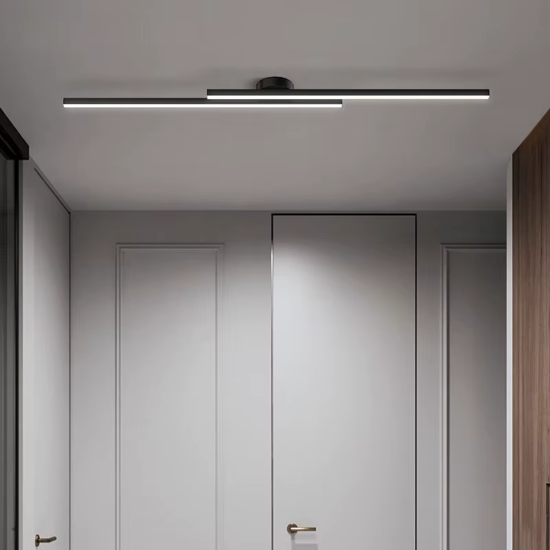 Long plafonnier LED en aluminium Design créatif moderne plafonnier luminaire intérieur couloir balcon allée bureau Lustre
