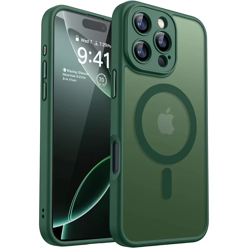Coque de téléphone givrée de luxe, étui magnétique Transparent mat Magsafe pour iPhone 17 16 15 14 13 12 11 Pro Max Plus 17 Air 16e