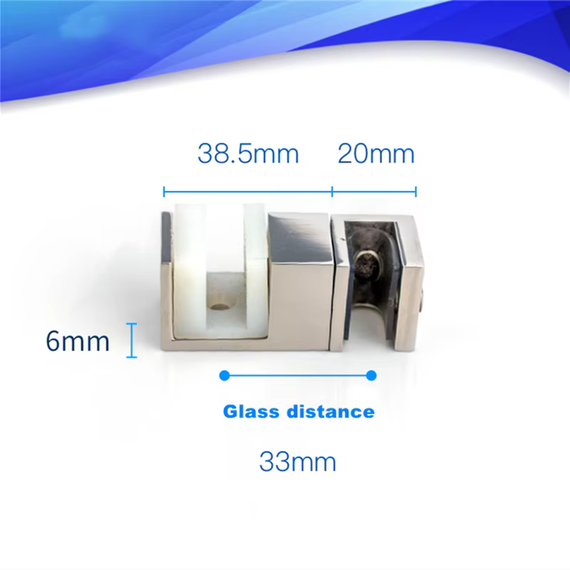 Accessoires de quincaillerie pour salle de bain : Butée fixe en acier inoxydable 304 pour porte coulissante de douche, butée de bascule pour double vitrage, curseur inférieur