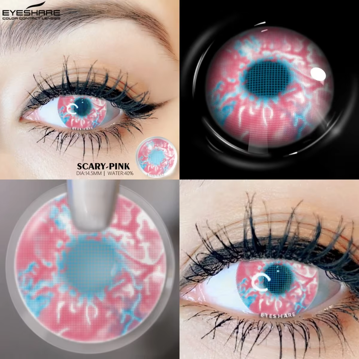EYESHARE lentilles roses 1 paire