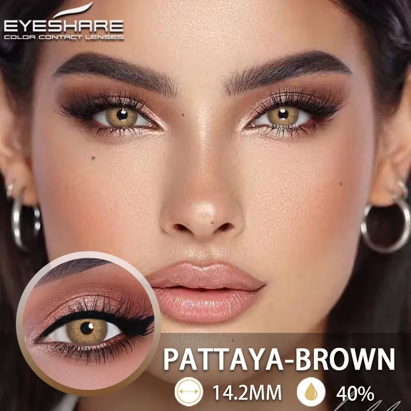 EYESHARE lentilles de Contact de couleur naturelle pour les yeux 2 pièces lentilles colorées pour les yeux bruns belle élève maquillage annuel lentille bleue EyeContacts