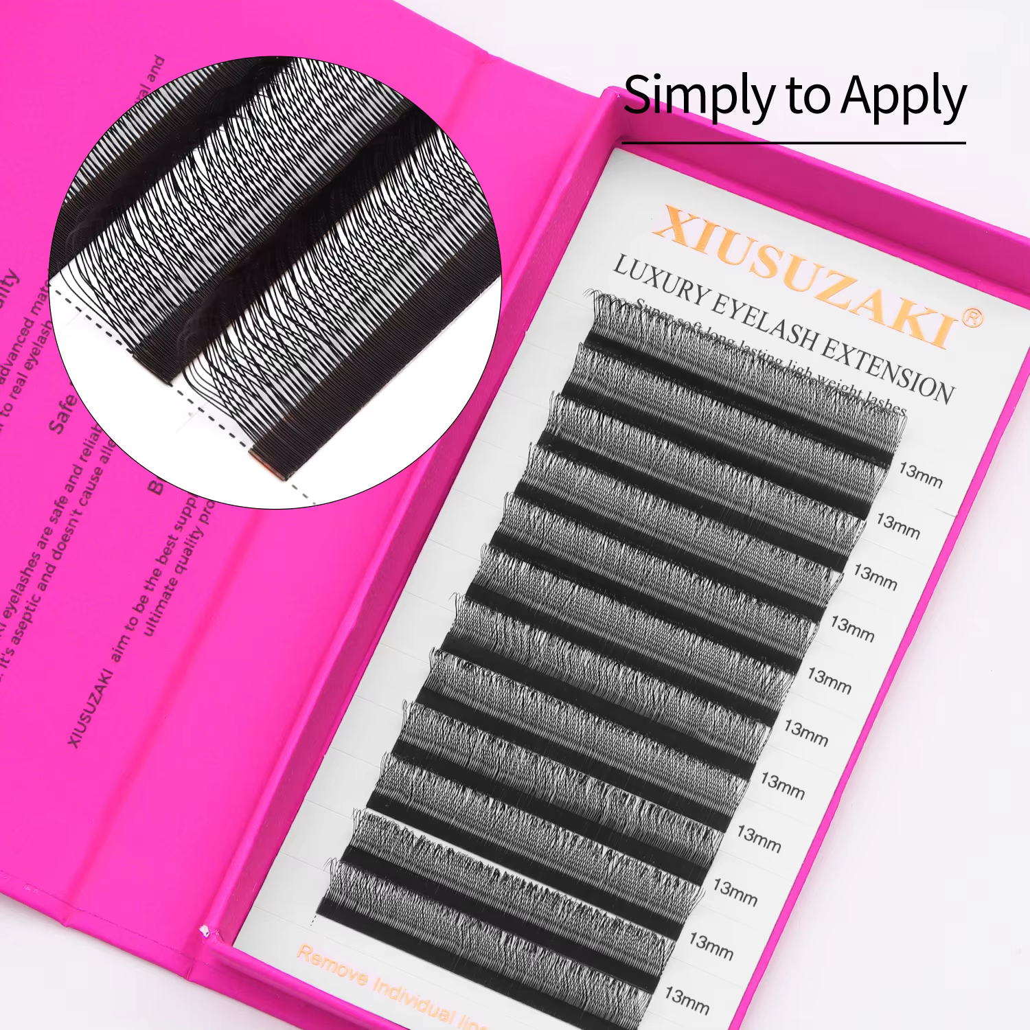 XIUSUZAKI en forme de U YY 3D 4D 5D W Extensions de cils nouveau Style U/W Extension