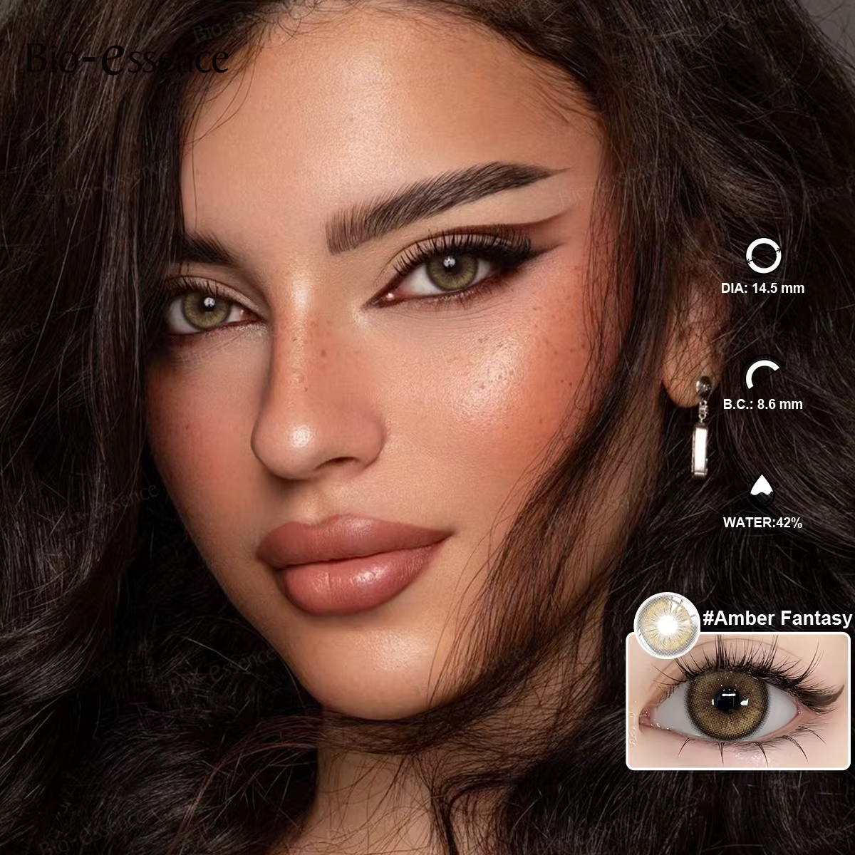 Bio-essence Nouvelle Série Marron Lentilles de Contact Réalistes Effet Naturel Pupille Grandes Yeux