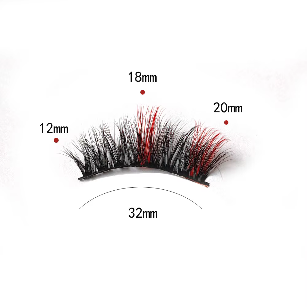 Faux cils colorés en faux vison, dramatiques, moelleux, doux, faits à la main, maquillage, beauté, vente en gros, document