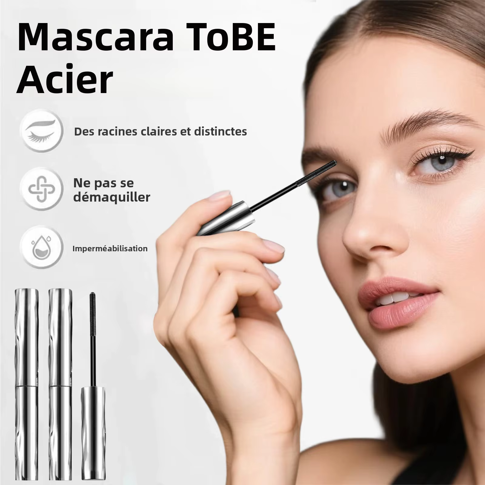 Mascara Tube métallique imperméable en Fiber de soie noire
