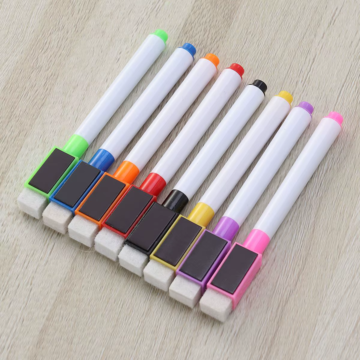 Stylo magnétique coloré pour tableau blanc pour enfants, marqueurs pour tableau noir et blanc, gomme intégrée, fournitures scolaires, stylo à dessin, 8 pièces