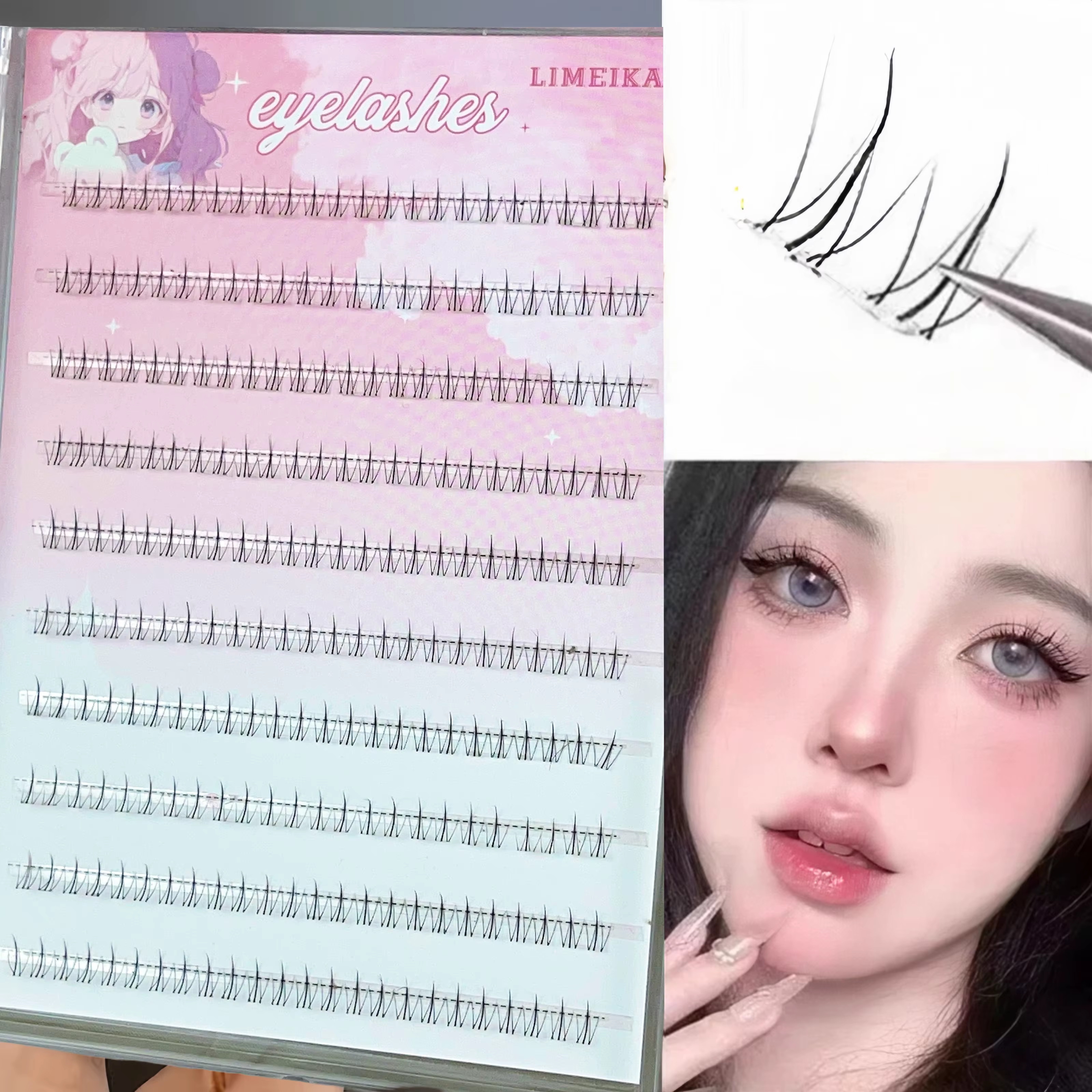 240 bouquets de petites mèches de cils
