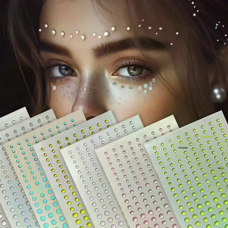 3/4/5/6mm 3D strass yeux visage maquillage tatouage temporaire auto-adhésif clair goutte d'eau autocollants Festival scène corps Art décor