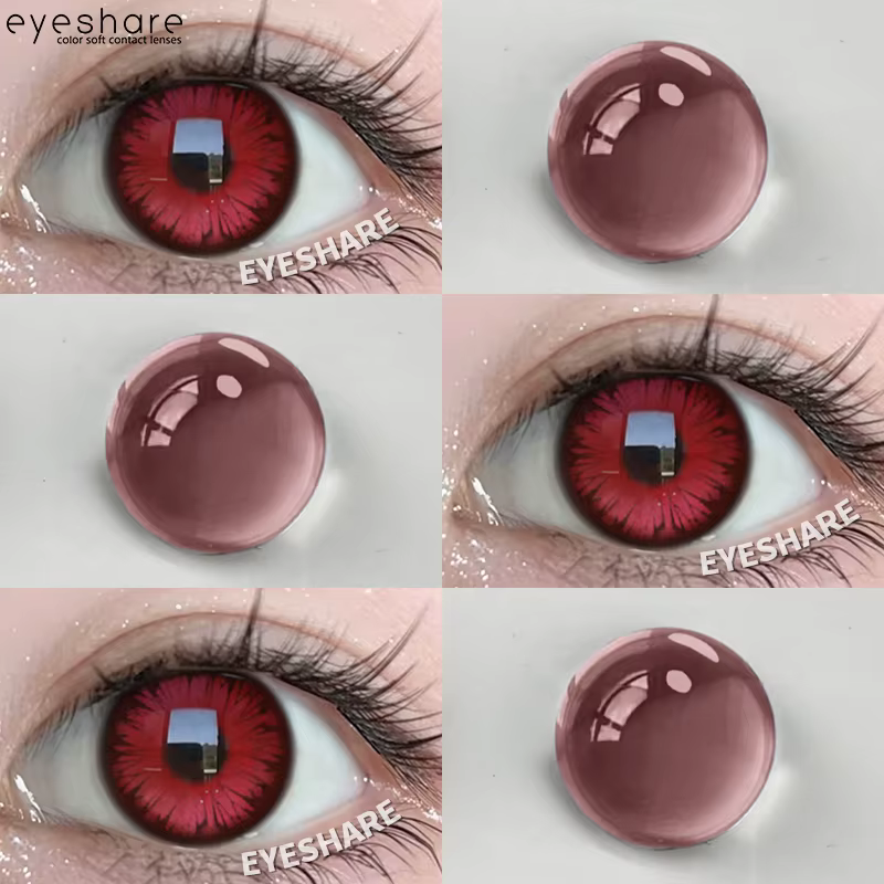 AMARA 1 paire Cosplay lentilles de Contact rouges pour les yeux