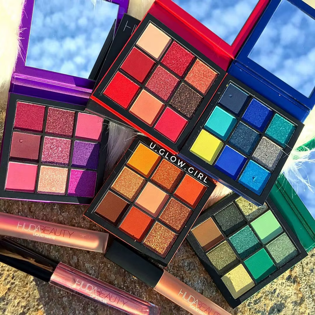 Huda Beauty 9 couleurs Palette diamant améthyste rubis rouge or ombre à paupières