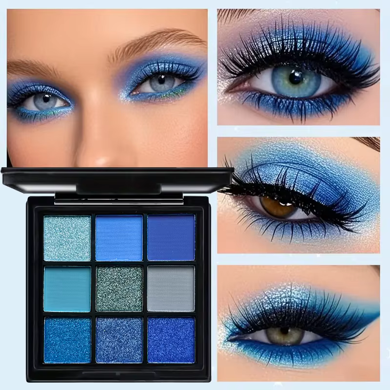 Palette de fards à paupières bleu