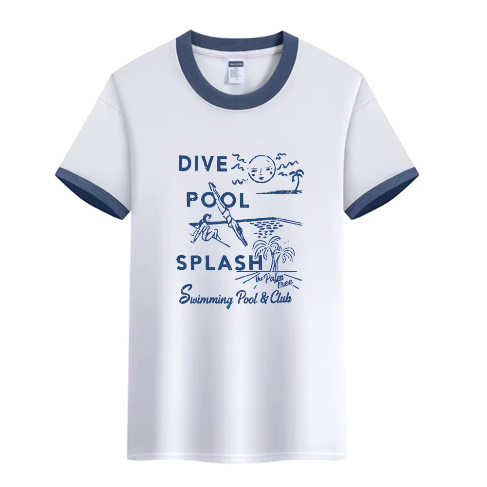Français Vintage lettres impression sonnerie t-shirts femme été 100% coton à manches courtes hauts t-shirts décontracté col rond élégant t-shirts