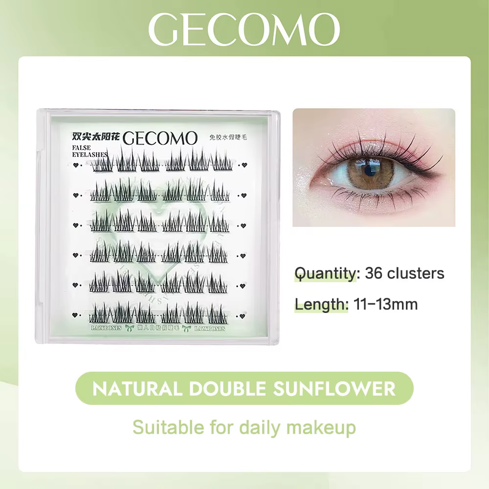 6 rangées de faux cils sans colle à grappe unique
