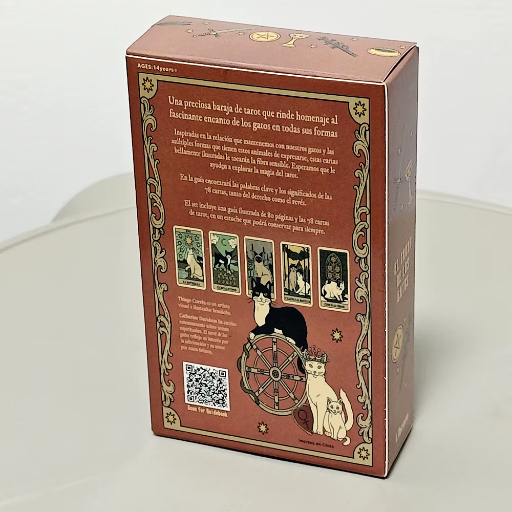Les chats regulan le jeu de cartes de Tarot de la Terre, 78 cartes pour l'édition espagnole Feline-Obsessed, 10.3x6cm