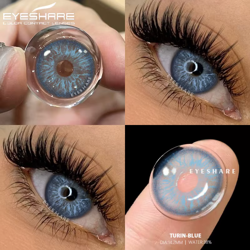 EYESHARE 1 paire d'élèves colorées pour les yeux Contacts oculaires bleus Lentilles de contact vertes de haute qualité