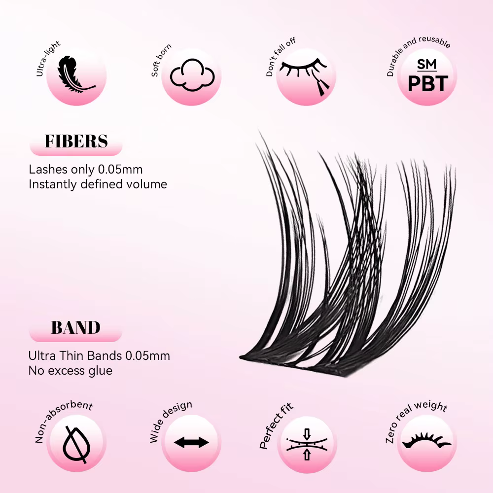 Kit d'extension de cils uCoolMe Lashes Flora 0.05mm