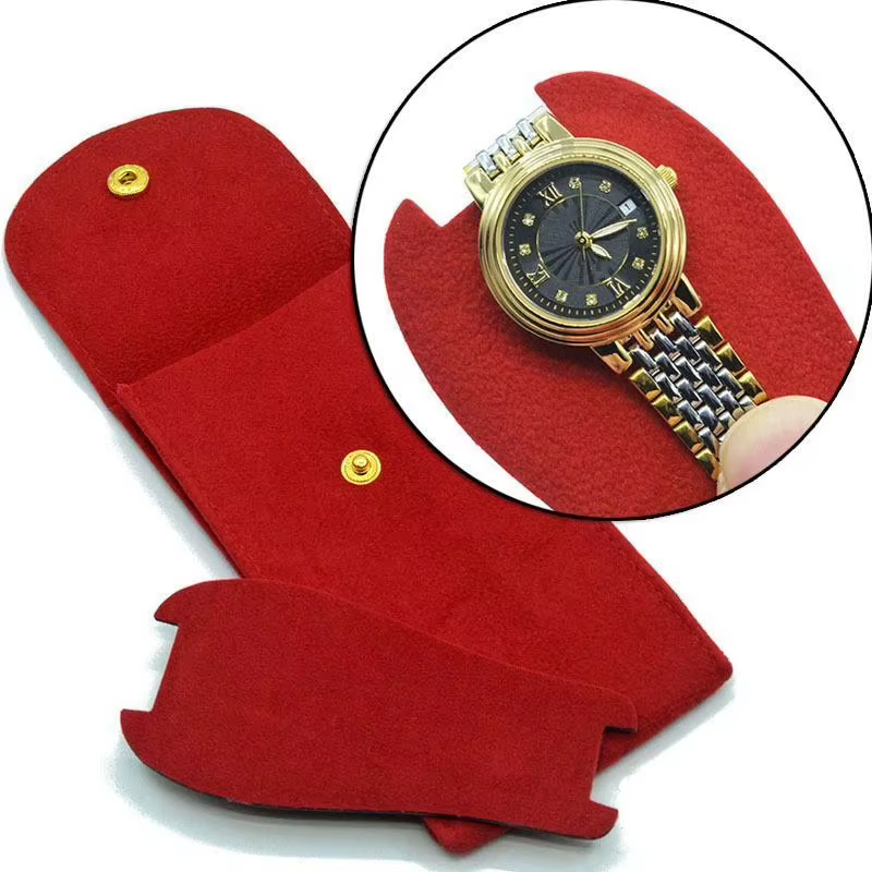 Sac de rangement pour montres en velours, anti-poussière, doublure douce anti-rayures, fermeture à pression, pour collection et voyages quotidiens