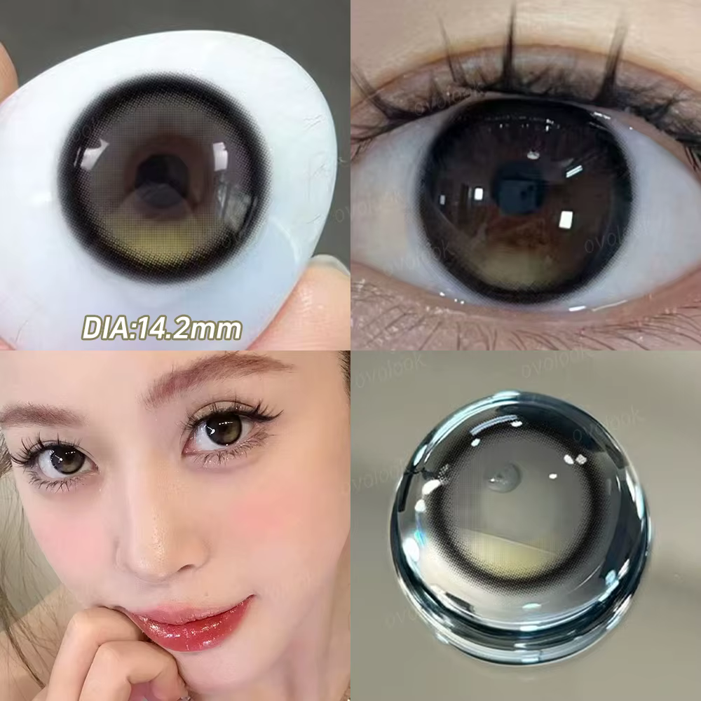 OVOLOOK - 1 paire de lentilles de contact colorées rose et marron