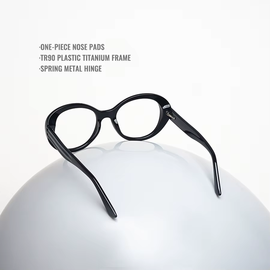 Toketorism Vintage ovale montures de lunettes femmes lumière bleue