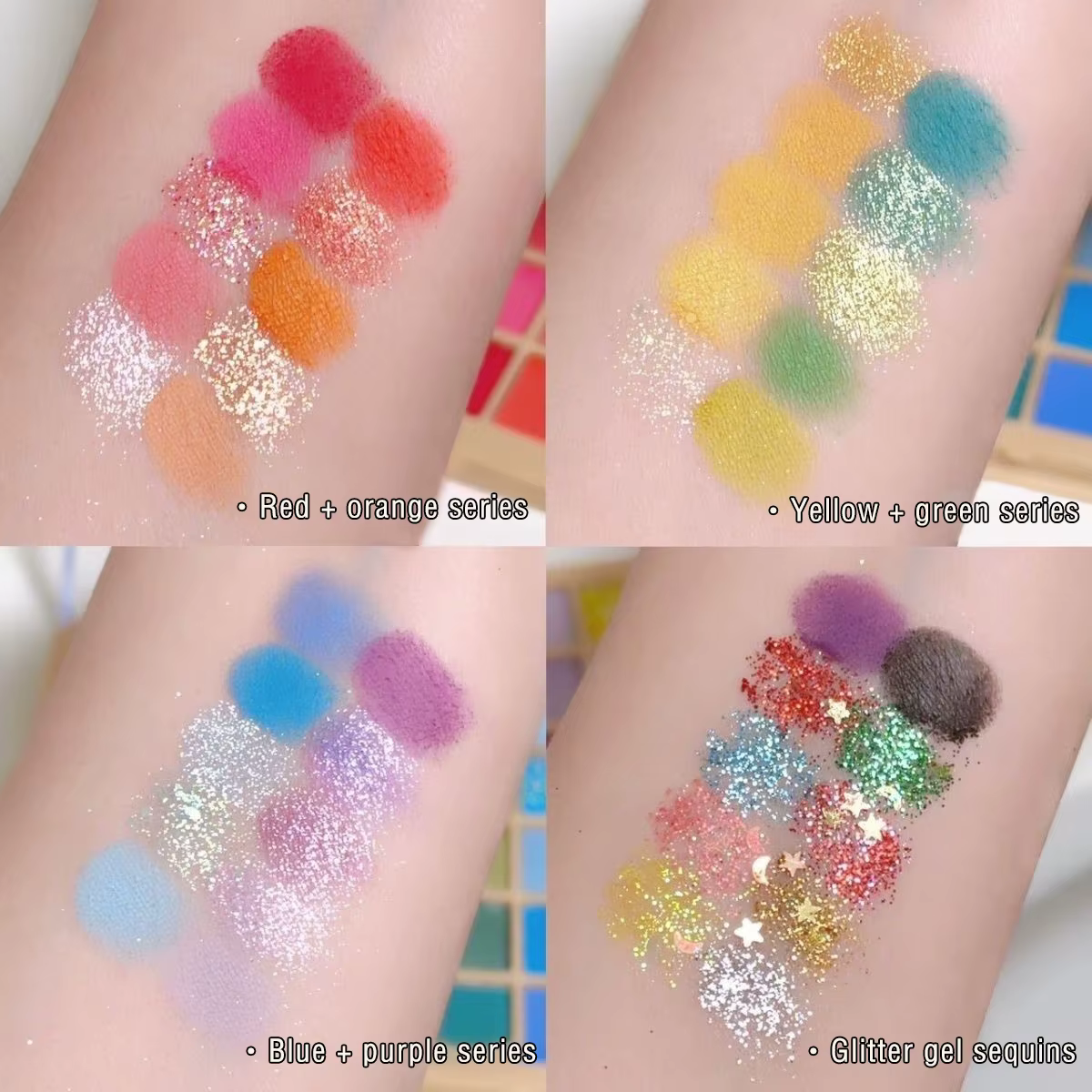 Ensemble de fards à paupières colorés