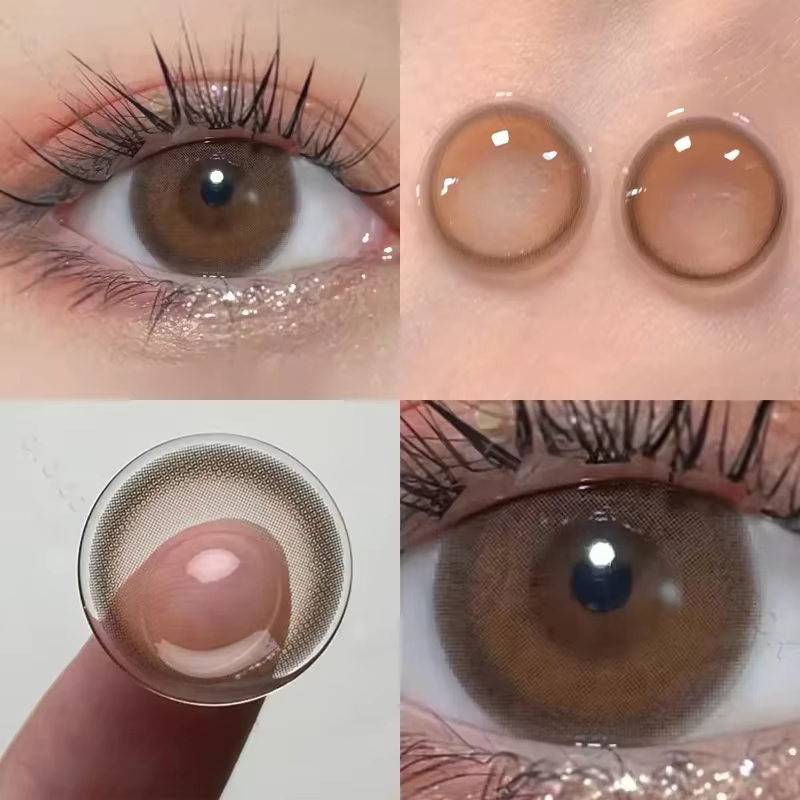 OVOLOOK - Lot de 2 paires de lentilles de contact colorées naturelles 10 tons pour embellir les yeux