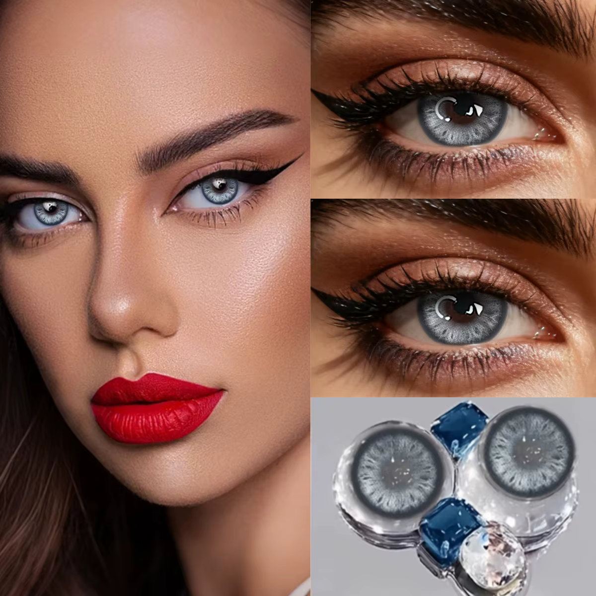 VISUASHOW Lentilles de contact colorées noires Twinkle