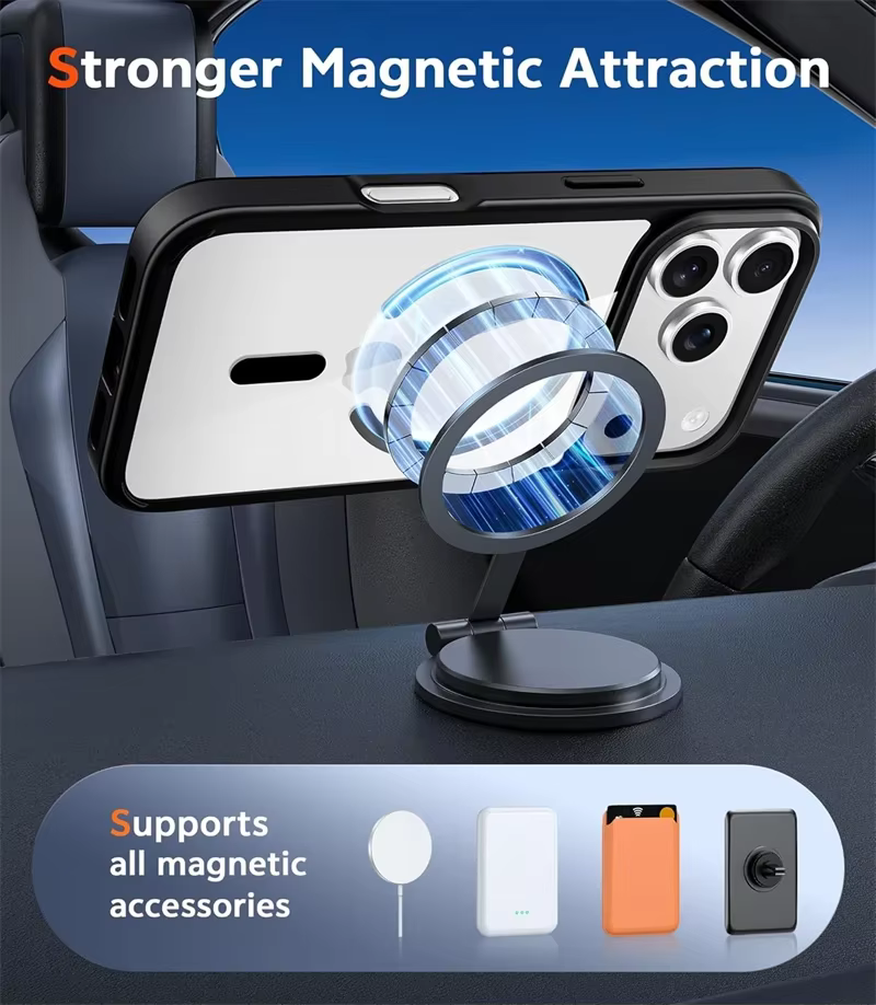 Étui magnétique Orange pour Magsafe IPhone 17 Air 16 E 15 14 13 12 11 Pro Max Plus 16E 17Pro 16Pro IPhone17 Mag, housse de téléphone sûre