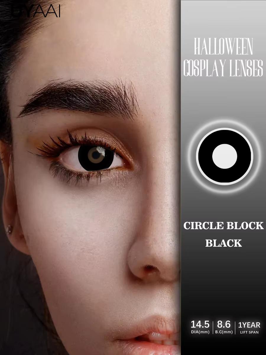 UYAAI Cosplay lentilles blanches Anime couleur des yeux noirs