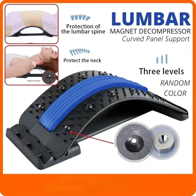 Appareil de soutien et d'étirement du dos, masseur dorsal pour lit, chaise, voiture, support lombaire multi-niveaux, soulagement des douleurs musculaires vertébrales