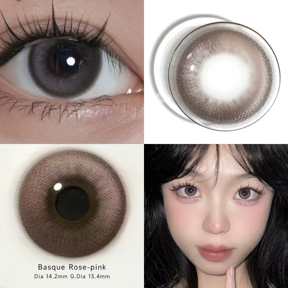 2 pièces/paire de lentilles de contact colorées brunes pour les yeux