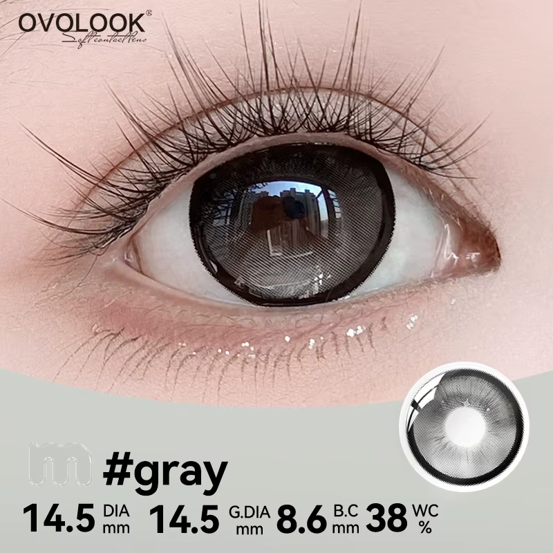 OVOLOOK - 2 paires de lentilles de contact colorées rose/bleu/vert pour maquillage