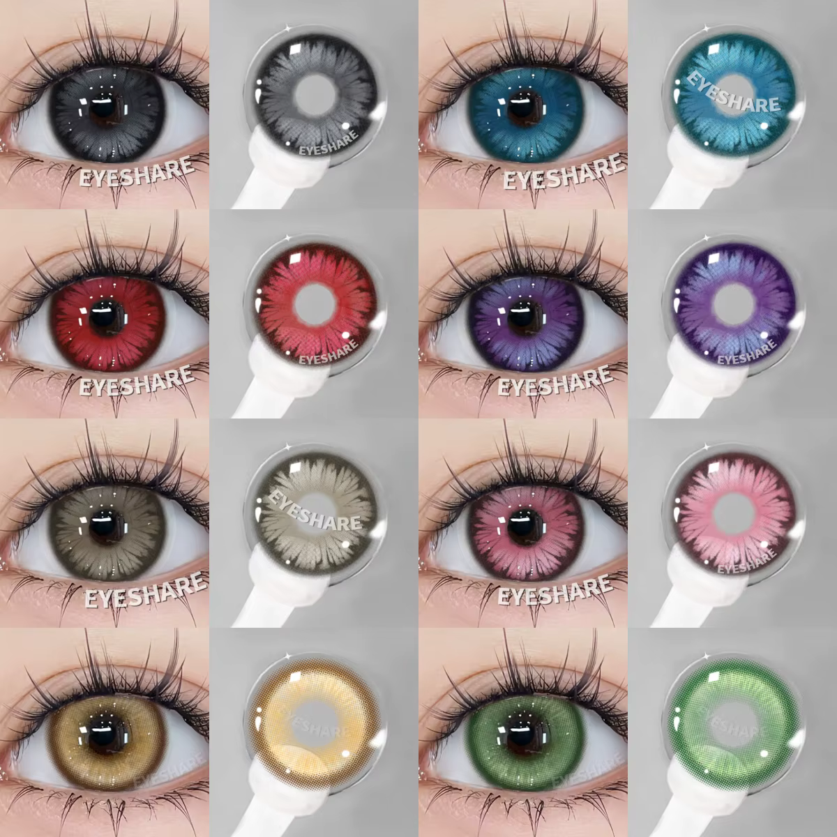EYESHARE Anime lentilles de Contact colorées Cosplay yeux bleus