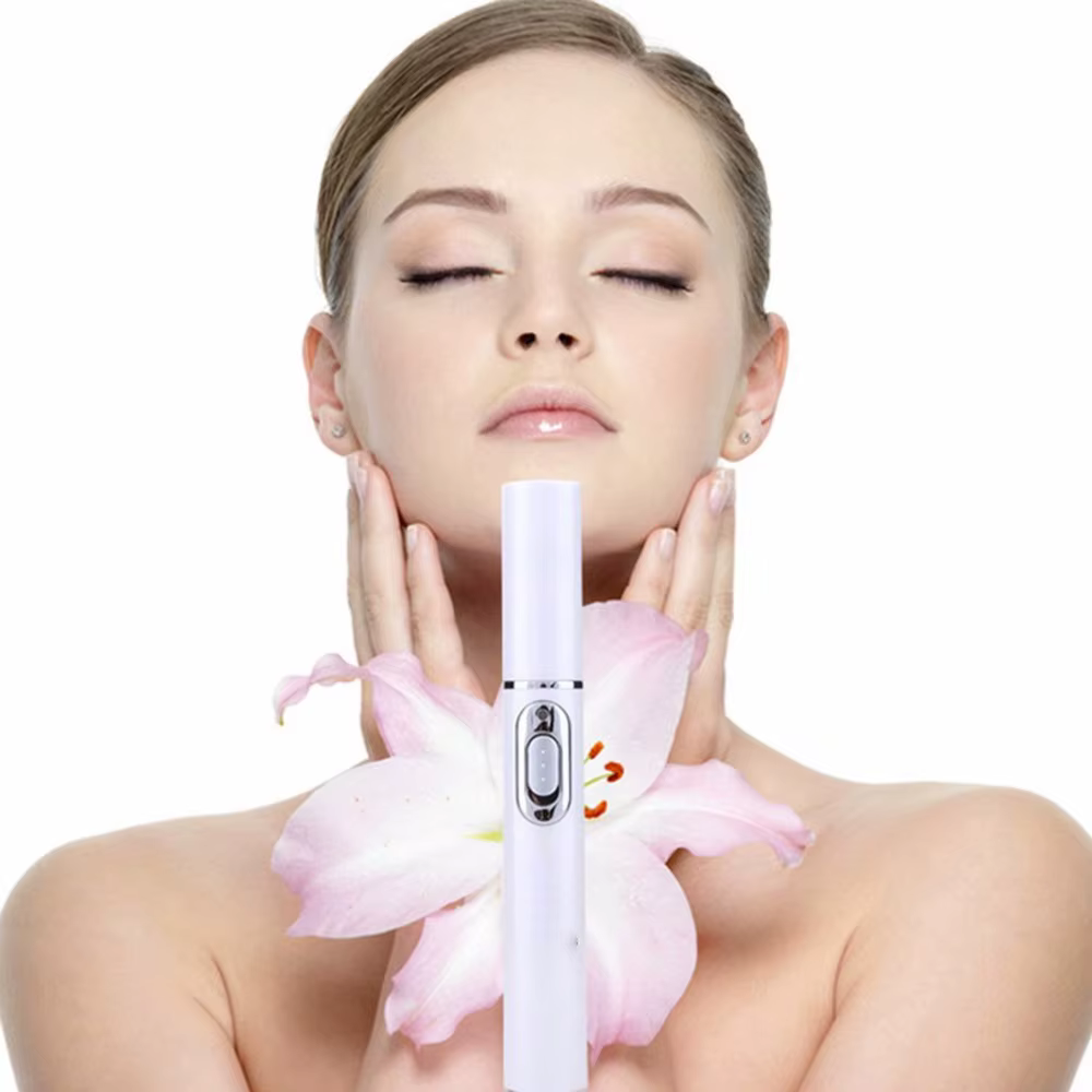 Thérapie par la lumière bleue, stylo Laser contre l'acné, thérapie par la lumière du visage LED pour l'élimination des cicatrices et des rides, dispositif de traitement, soins de la peau, équipement d
