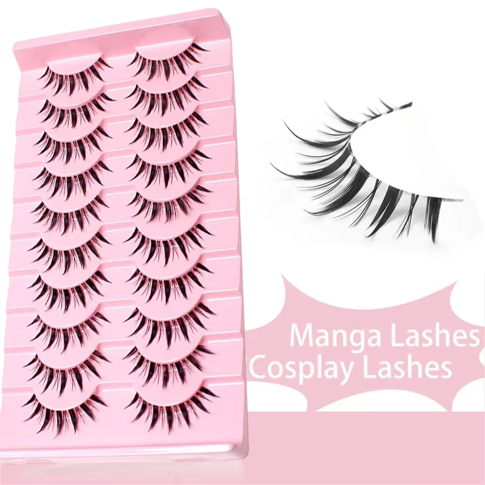 10 paires de faux cils avec sensation d'air naturelle