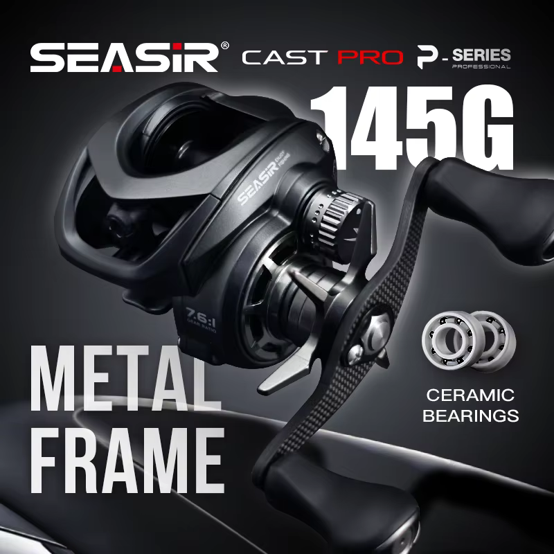 Seasir série P Cast Pro 145g BFS Baitcasting moulinet de pêche cadre en métal ultraléger 7.6:1 11 + 1BB glisser 6kg pêche en eau douce salée
