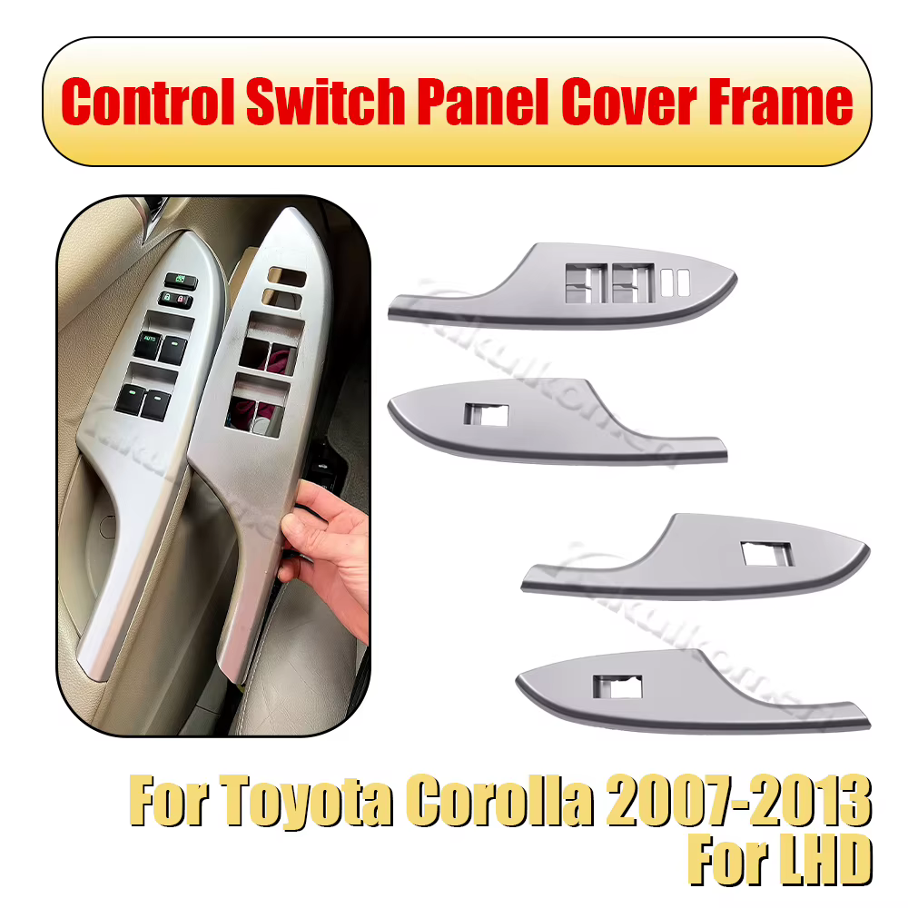 Pour Toyota Corolla 2007-2013 LHD, cadre décoratif pour le panneau de commande des lève-vitres électriques de la porte intérieure