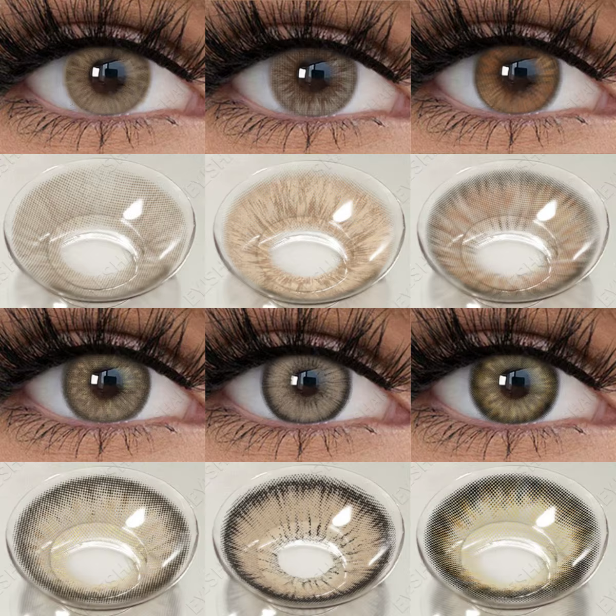 EYESHARE 1 Paire de Lentilles de Contact Colorées pour les Yeux Marron