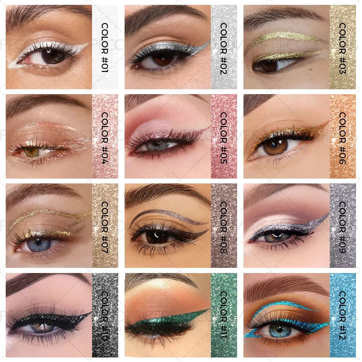 1PC Eyeliner bleu ciel avec des couleurs nacrées éblouissantes et des effets scintillants