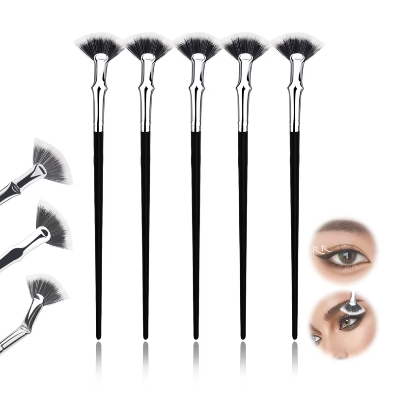 Brosse de maquillage professionnelle en forme d'éventail