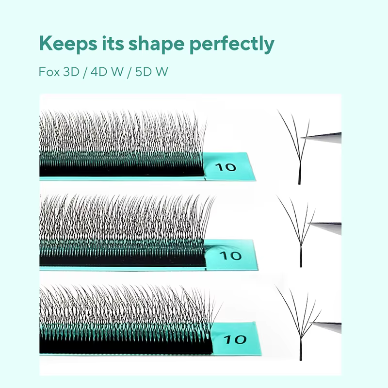 DIYDAY Foxy W-Shaped 3D 4D 5D Extensions de cils en faux vison naturel doux BASF